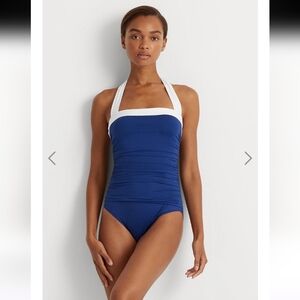 Ralph Lauren Bel-Air Sapphire Bandeau One Piece Swimsuit Size M